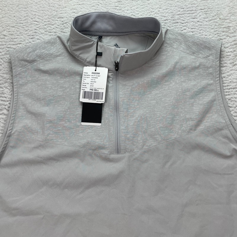 Adidas Golf Vest Men Size Medium 1/4 Zip Gray Athletic gallery