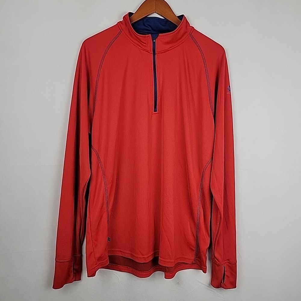 Greenlayer Sports Base Layer Mens 2XL Red Bamboo Blend 1/4 Zip Performance Shirt