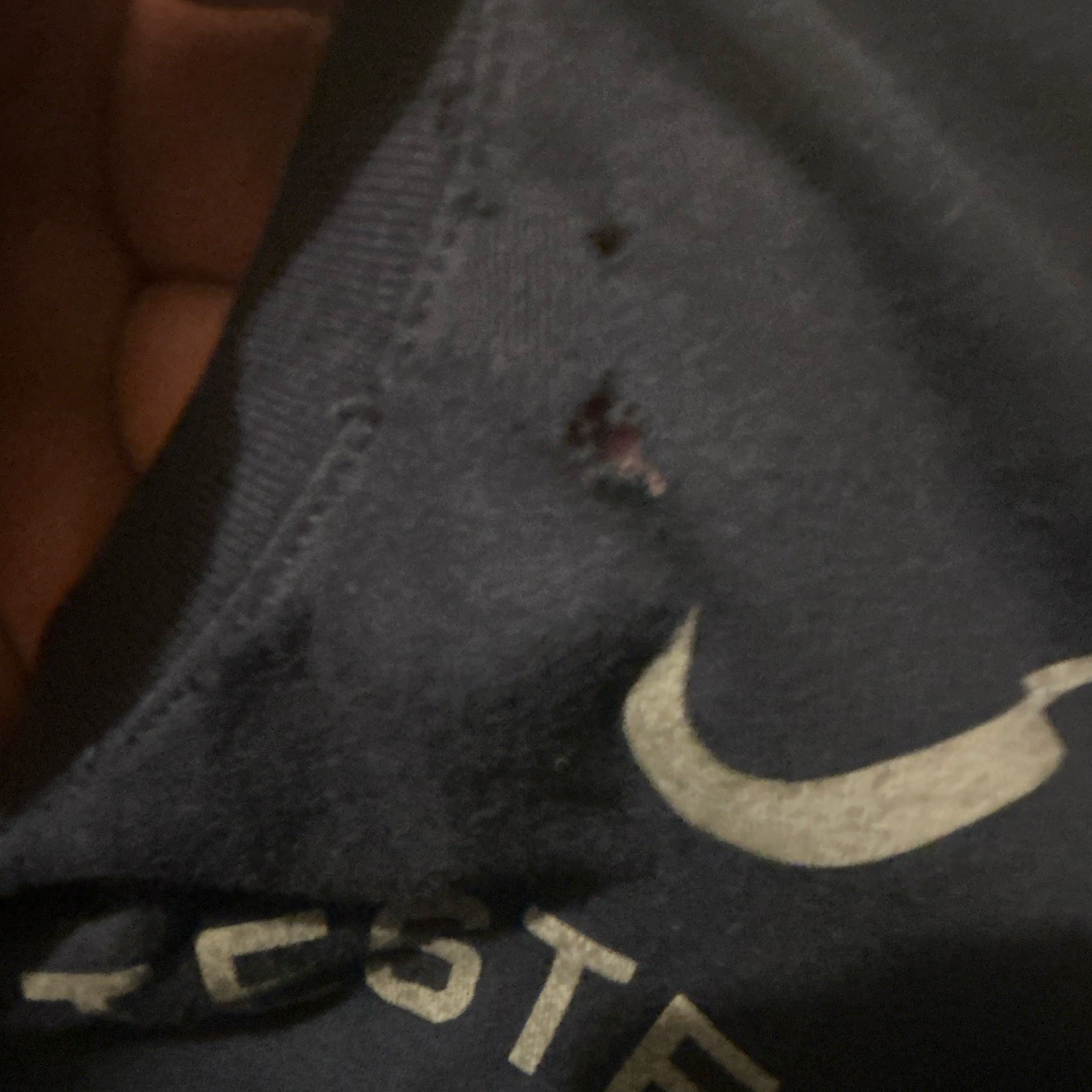 Nike The Nike Tee Dri-FIT Men's M Blue Texas Logo Crew / small holes by neck .. gallery