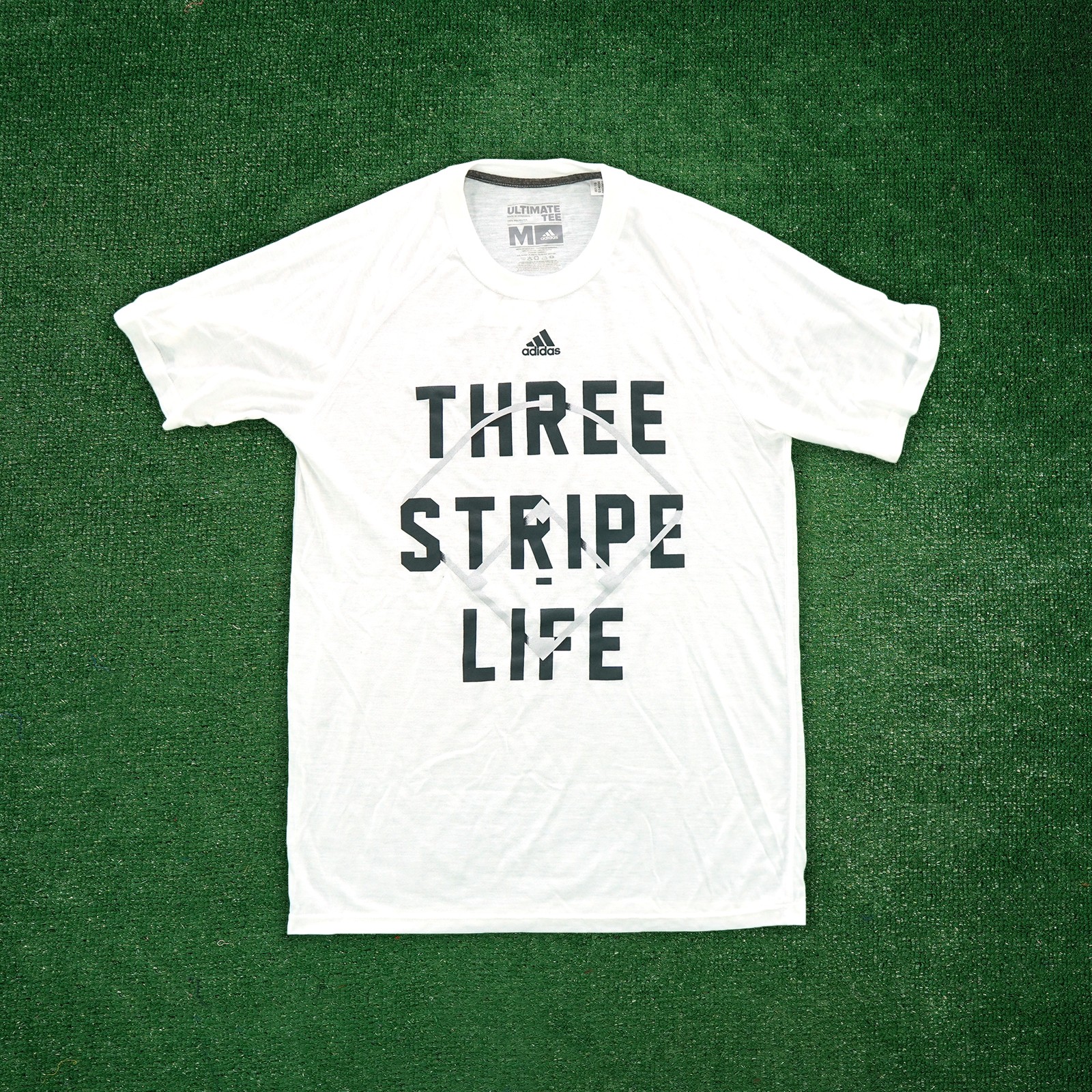 Adidas Men's (White) "THREE STRIPE LIFE" Climalite Ultimate Tee T-Shirt gallery