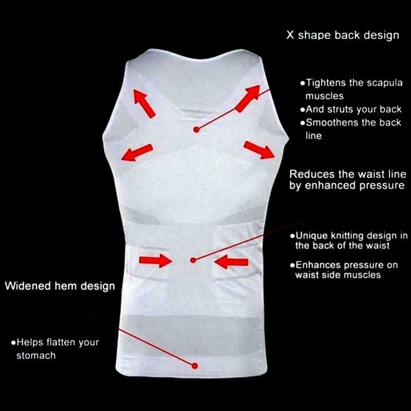 Men's Compression Shirt Slimming Body Shaper Vest Workout Tops Abs Abdomen Tank gallery