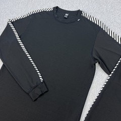 Helly Hansen Lifa Stripe Crew Base Layer Mens L Black Long Sleeve Ski Sailing