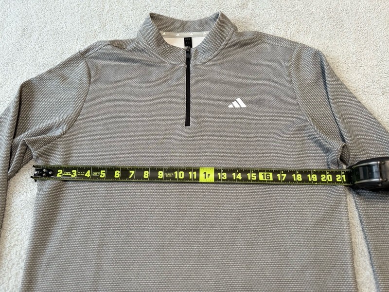 NWT Adidas Microdot 1/4 Zip Pullover Sweatshirt Gray And Black Mens Size Medium gallery