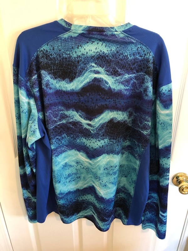 Sz XL Fishing Shirt Reel Legends Free Line Camo Waters Moisture Wick Tech Shirt gallery