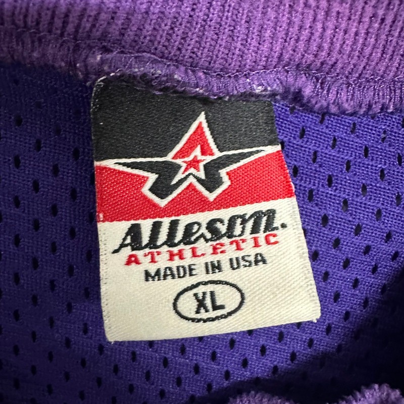 Alleson Athletic Jersey Mens XL Purple Mesh Henley FHS Baseball USA Made 6817 gallery