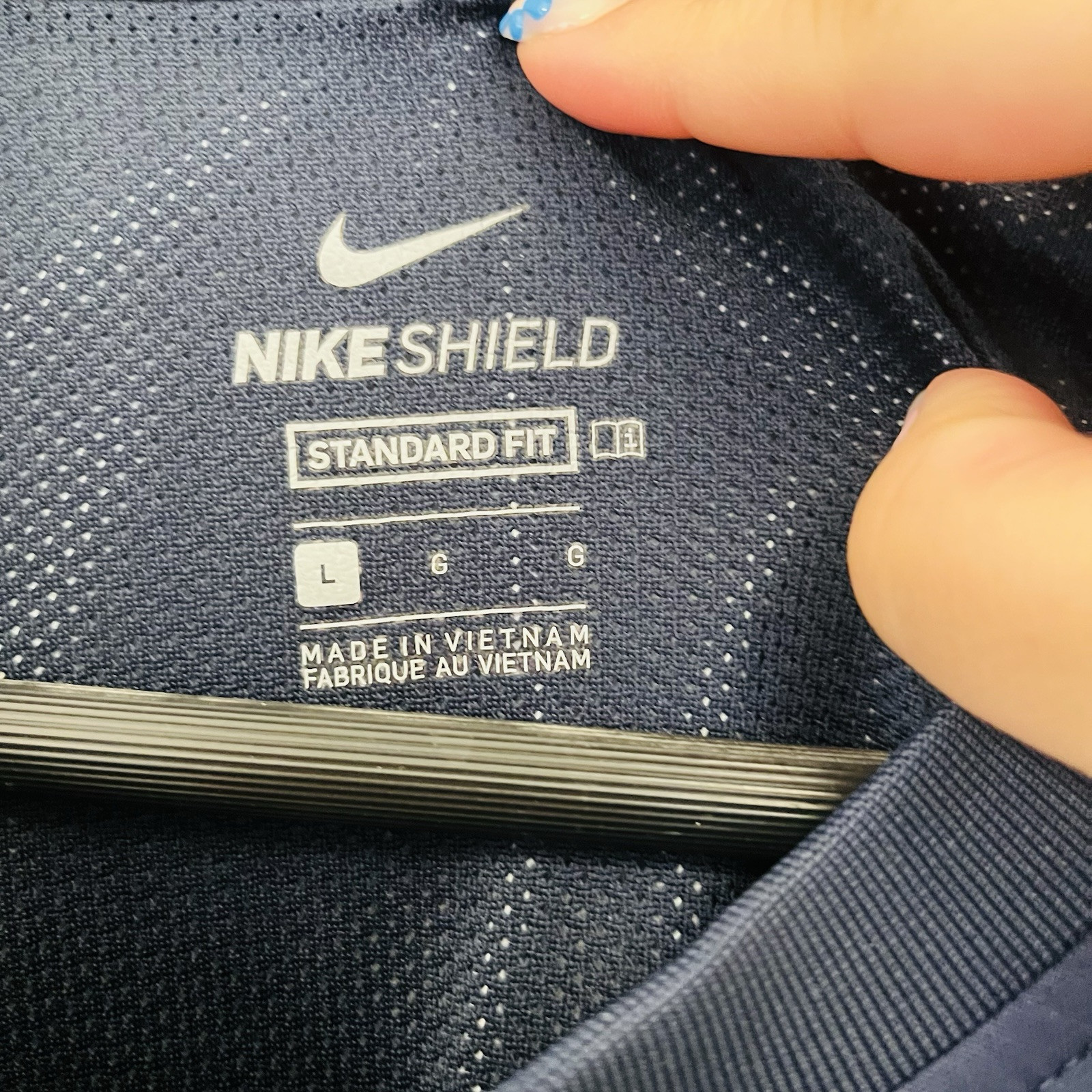 Nike Pullover Shield Standard Fit Golf Activewear Blue Long Sleeve | Large gallery