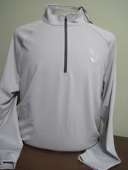 Dunning Mens Large Player Jersey 1/4 Zip golf pullover Grey NEW NWT club logo