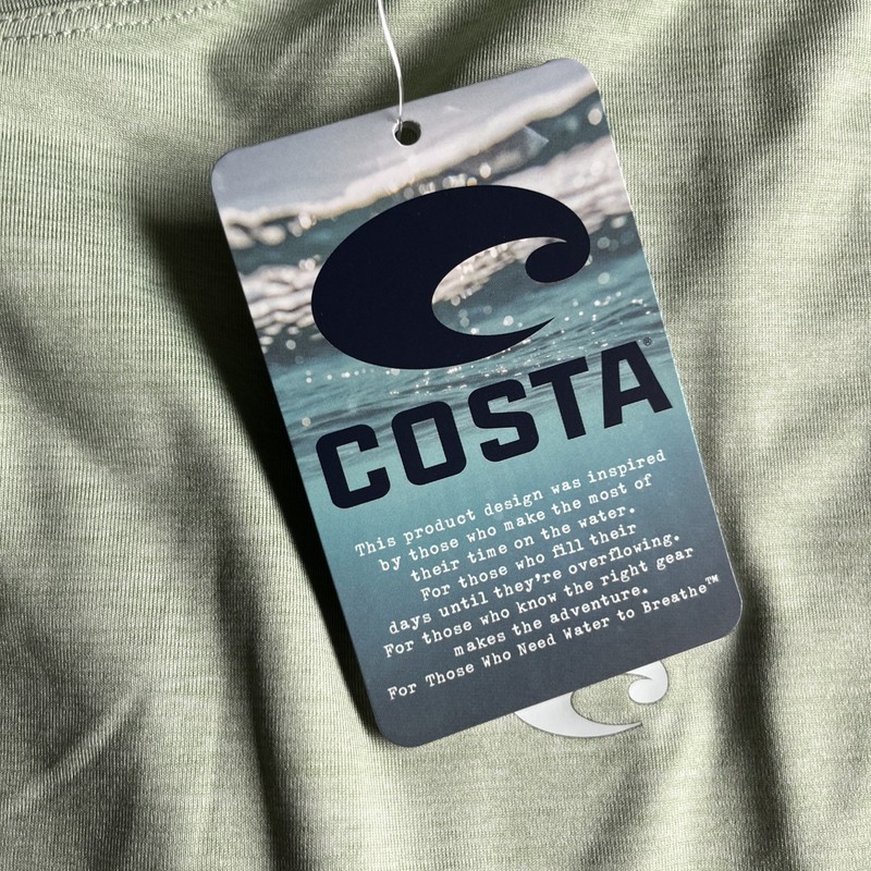 Costa Men’s 2XL Long Sleeve Performance Shirt Heather Sage NWT $45 gallery