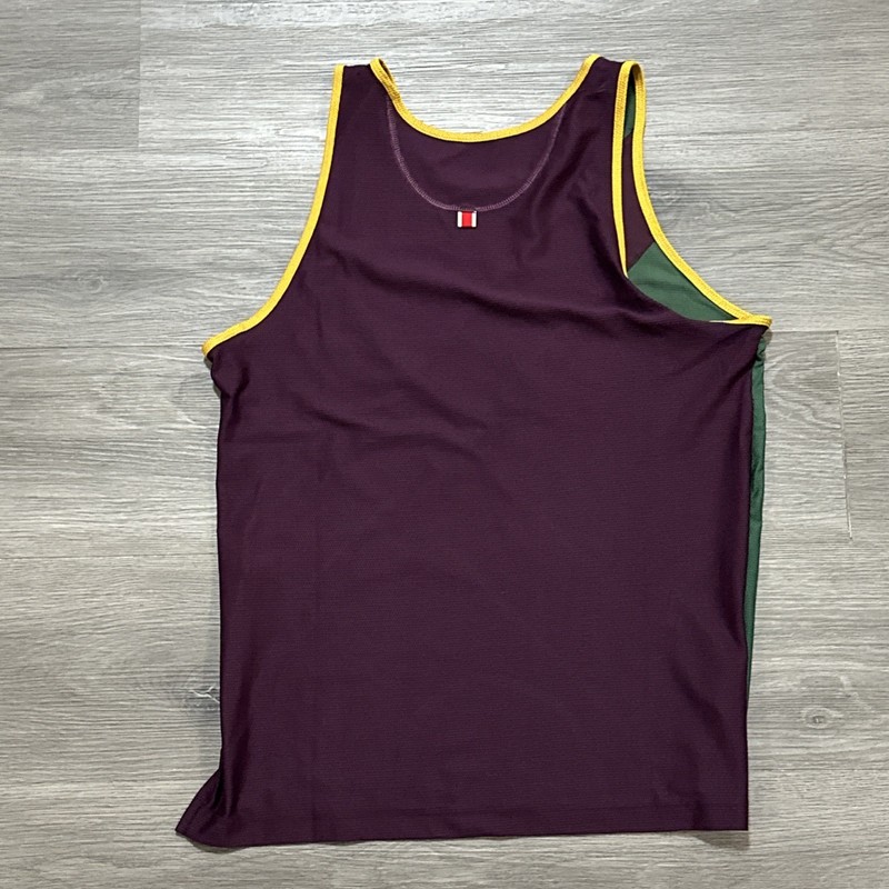 Tracksmith Tank Top Mens Medium Green Purple Running Singlet Performance Jersey gallery