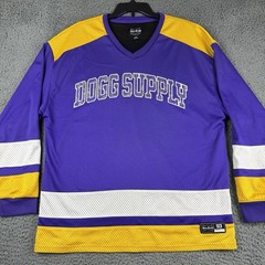 Dogg Supply By Snoop Dogg Jersey Mens Large 93 Mesh Hockey Purple Long Sleeve