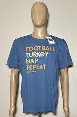 Life Is Good Football Turkey Nap Repeat Thanksgiving Graphic Holiday Blue Medium