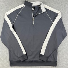 FootJoy Golf Quarter Zip Stretch Performance Pullover Large Mens Grey Active