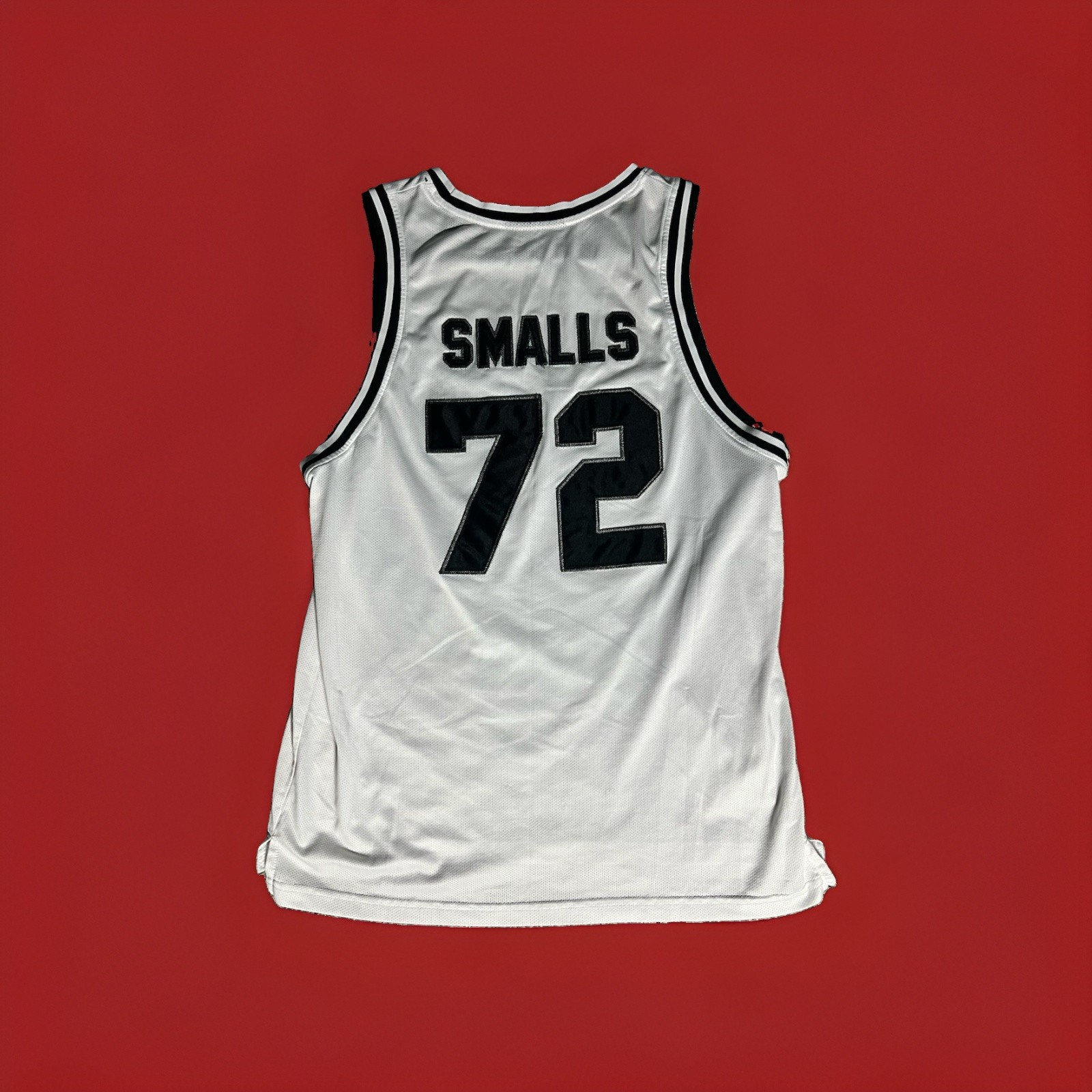 Bad Boy Men’s White/Black Mesh Polyester Jersey Tank Graphic Logo Crew M gallery