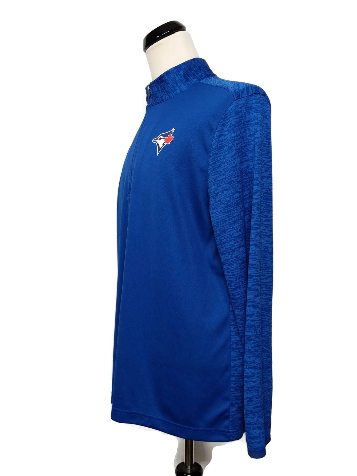Majestic Cool Base Long Sleeve Pullover Blue Half Zip Athletic Shirt Size XL gallery