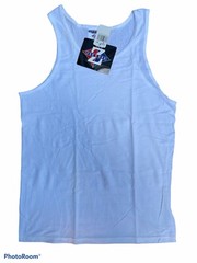 Vintage 90s Men’s Jerzees Heavyweight Cotton White Tank Top Small Gym Beach NWT