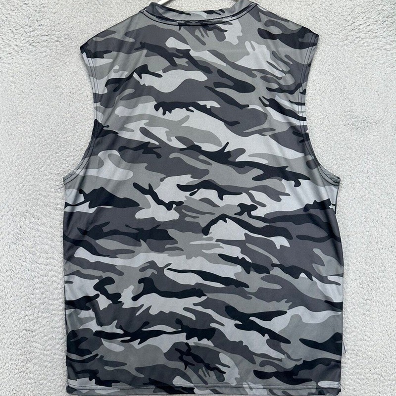 NBA Basketball Shirt Mens Large Grey Tank Top Camo Sleeveless Performance EUC gallery