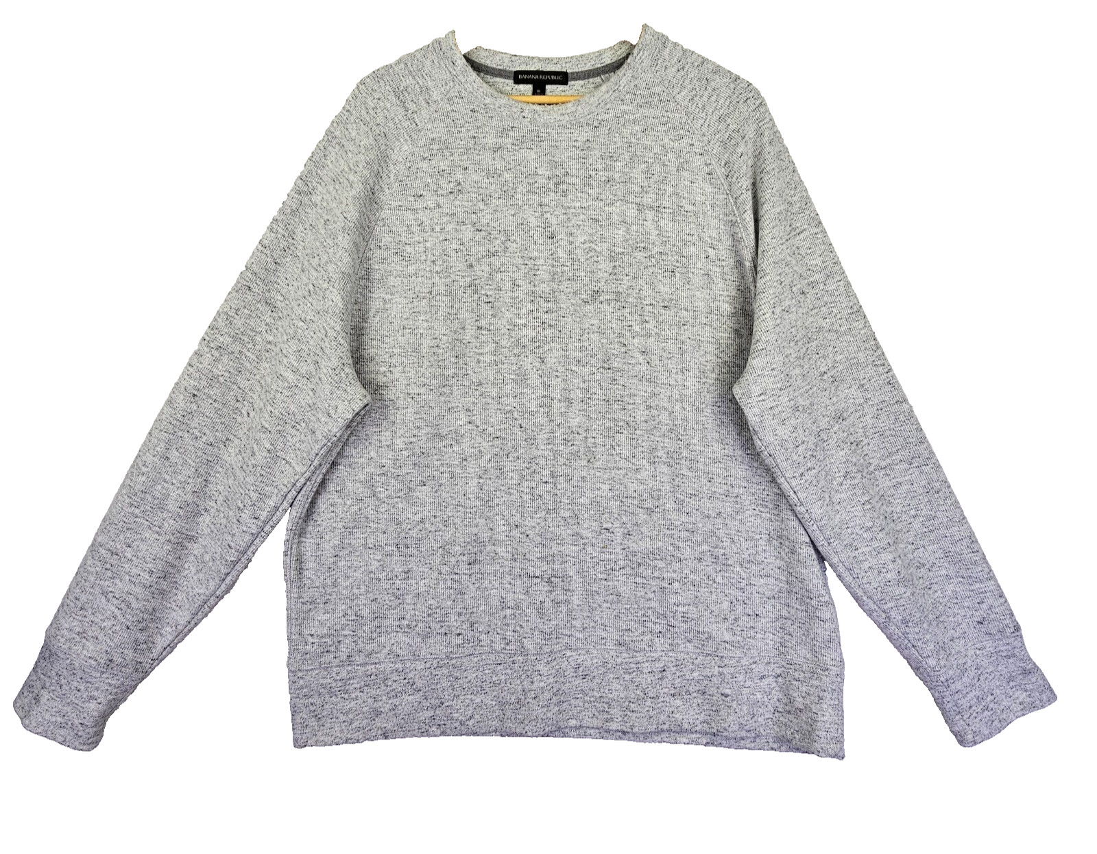 Banana Republic Brushed Waffle Knit Shirt Mens XL Grey Raglan Sleeve Elbow Pad gallery