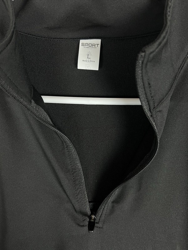 Men's Size Large Black Athletic Half-Zip Pullover - Quick Dry Performance Shirt gallery