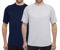 Glacier Performance Men’s 2 Pack Everyday Tee( Blue Solid/Oxford Space Dye,S)NWT