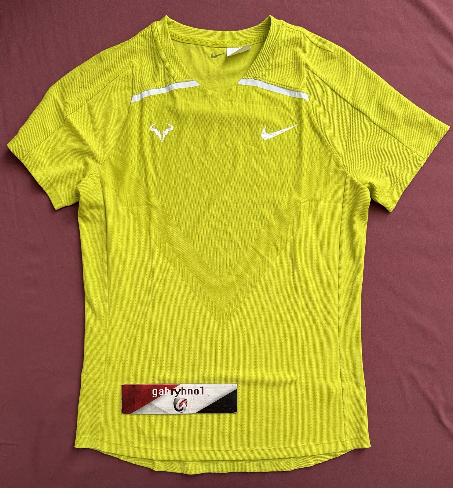 Nike Rafa Nadal Custom Athlete Shirt DJ6955-308 Bright Cactus Mens Size Custom gallery