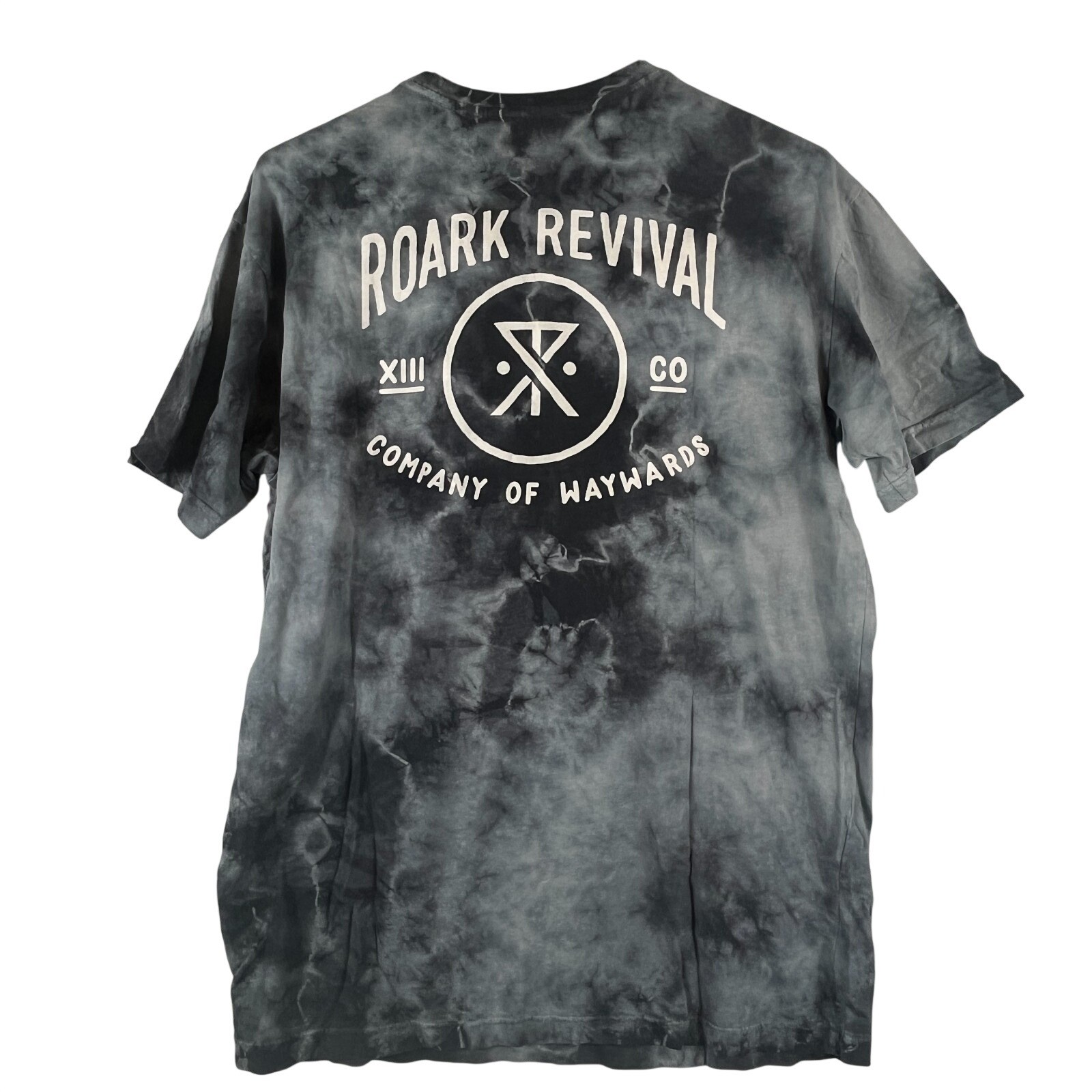 Roark Revival Mens XL Tie Dye T Shirt Black Gray Skate Company of Waywards gallery
