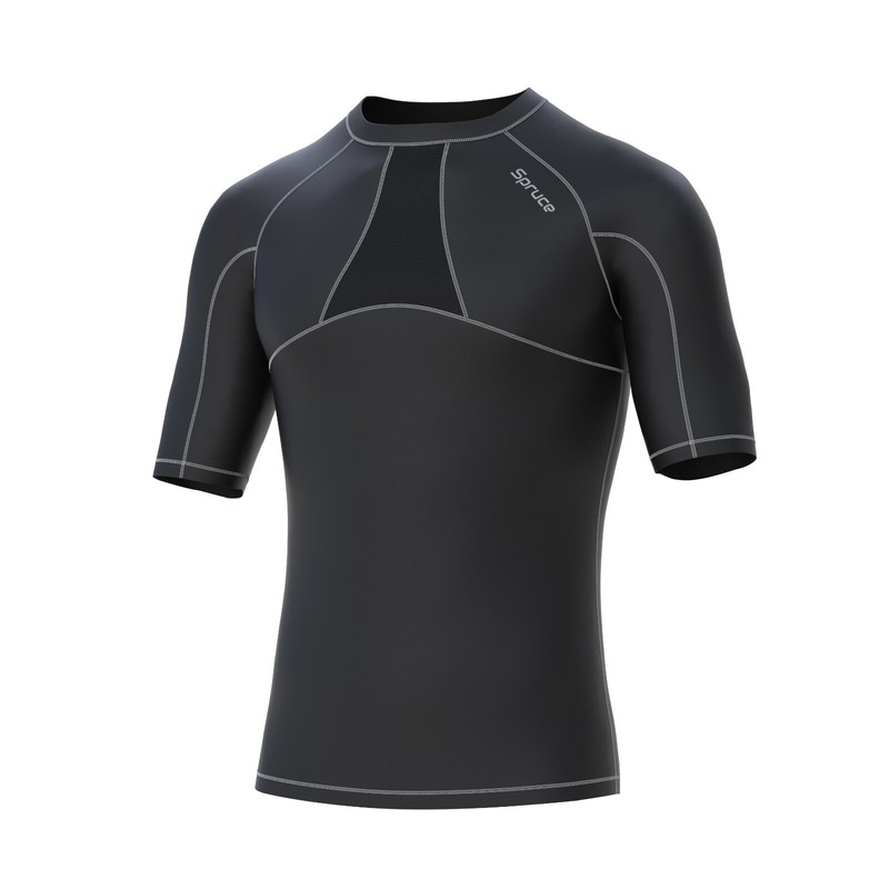 Mens Compression Short Sleeves Shirt with Mesh Panels Base Layer Top Gym Sports gallery