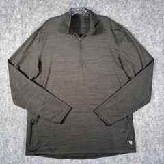Vuori Ease Performance 1/4 Zip Pullover Mens XL Green Zip Pocket Lightweight