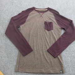 Smartwool Shirt Mens Small Brown Long Sleeve Merino 250 Wool Base Layer Top