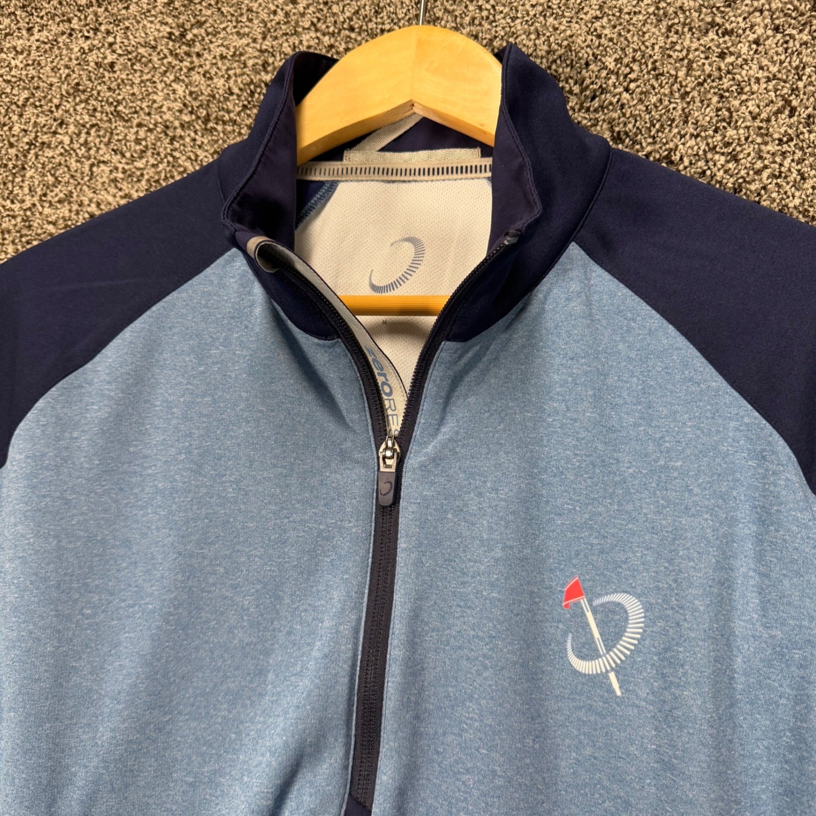 Zero Restriction Z425 1/4 Zip Pullover Mens M Blue Golf Performance Stretch gallery