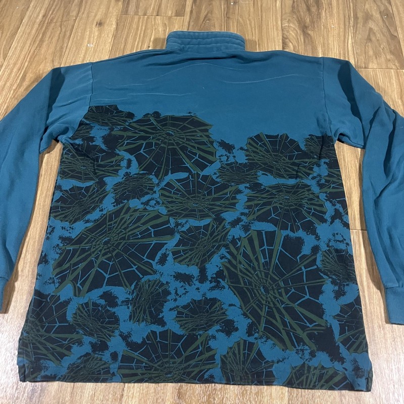 Vintage Spyder Pullover Mens Large Blue 1/4 Zip Mock Neck Graphic Ski Cotton 90s gallery