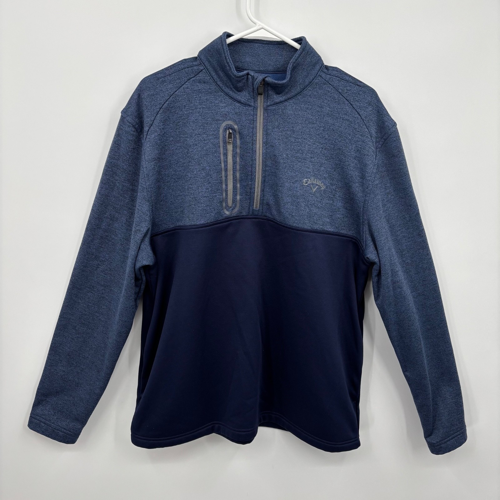 Callaway 1/4 Zip Long Sleeve Lightweight Athletic Golf Blue Size L Mens gallery