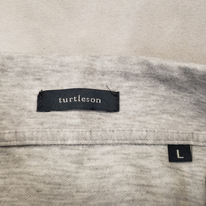 Turtleson 1/4 Zip Pullover Men Large Gray Long Sleeve Mock Neck Poly Cotton Blnd gallery