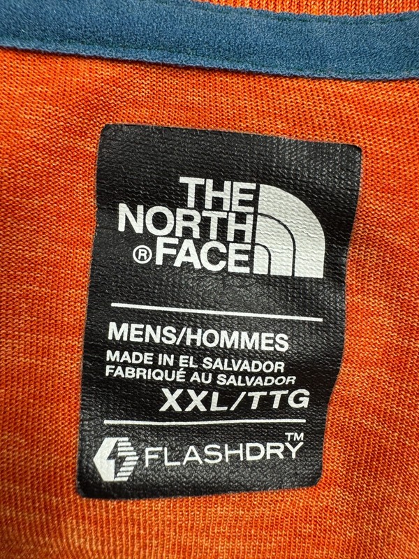 The North Face Mens T-Shirt 2XL Orange Graphic FlashDry Climbing Gear Hiking Tee gallery