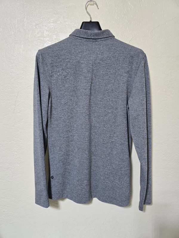 Lululemon Men's Gray Evolution Long Sleeve Polo Shirt Small gallery