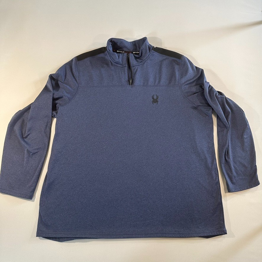 Spyder Active Men’s Performance ¼ Zip Pullover, Dust Navy Heather, XXL gallery