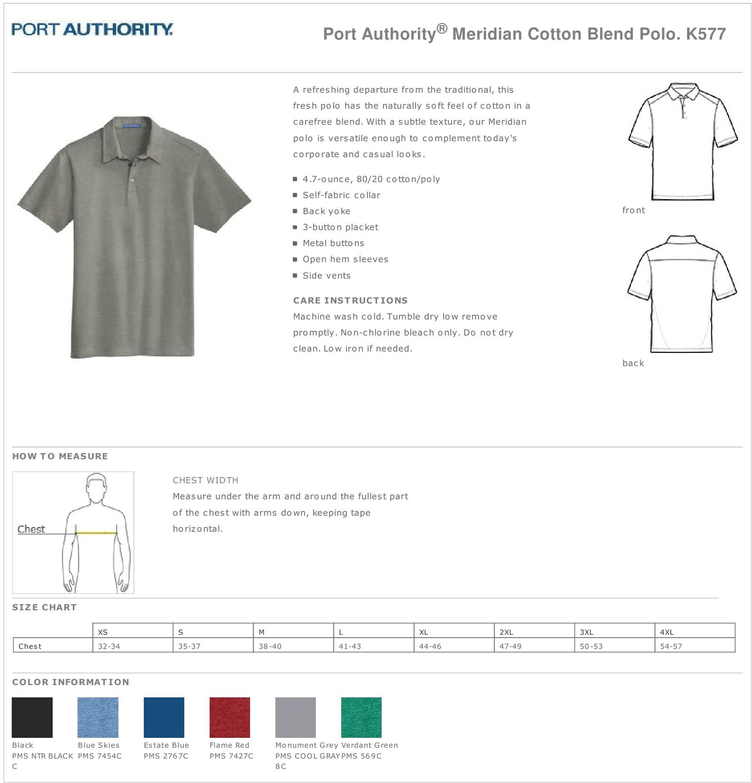 Port Authority Meridian Cotton Blend Polo Shirt K577 gallery