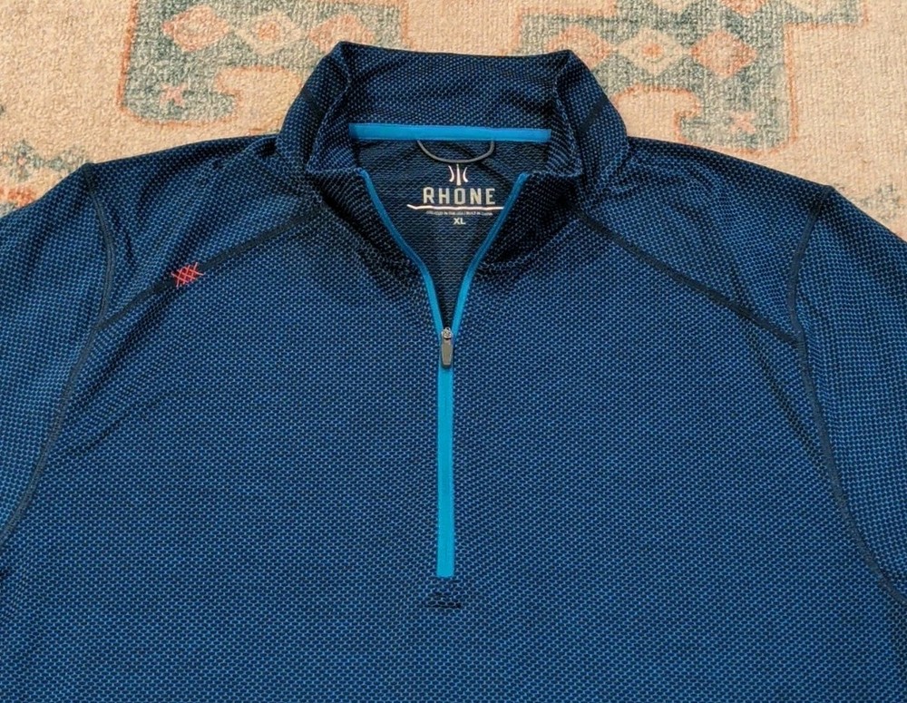 Rhone Glacier 1/4 Zip Blue Shirt - XL