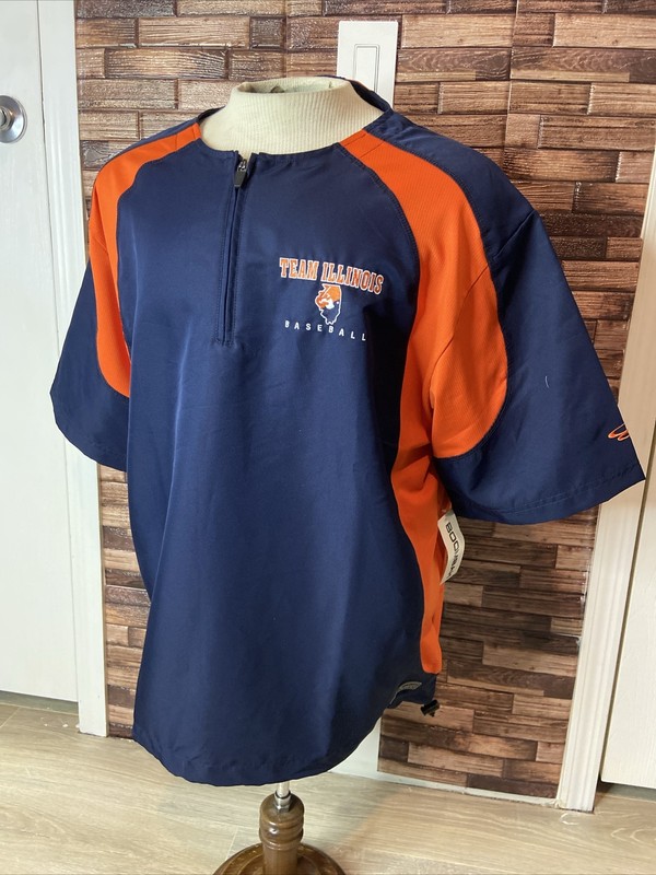 Boombah Men's Illinois Baseball Short Sleeve Quarter Zip Pullover Large NWT!!! gallery