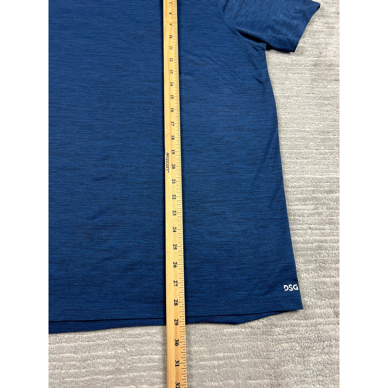 DSG T-Shirt Mens Large Blue Performance Short Sleeve Crew Neck Heathered Sport gallery