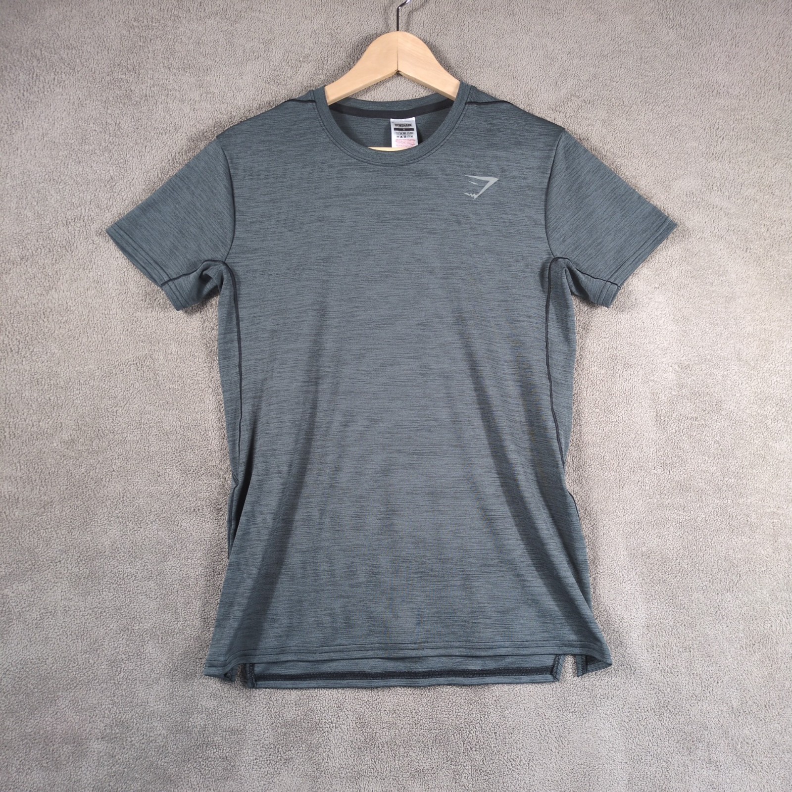 Gymshark Speed T-Shirt Mens Small Heather Gray Logo Stretch Gym Training Workout gallery