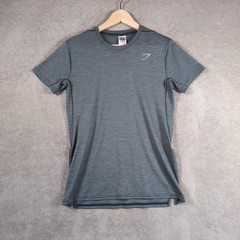 Gymshark Speed T-Shirt Mens Small Heather Gray Logo Stretch Gym Training Workout