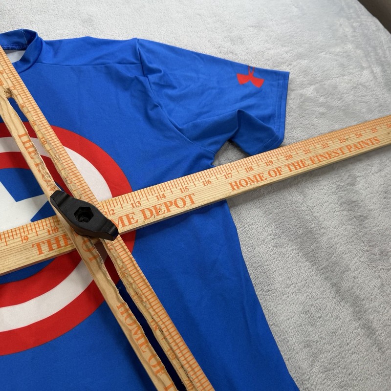 Under Armour Captain America Shirt Mens Size Large Blue Compression Marvel gallery