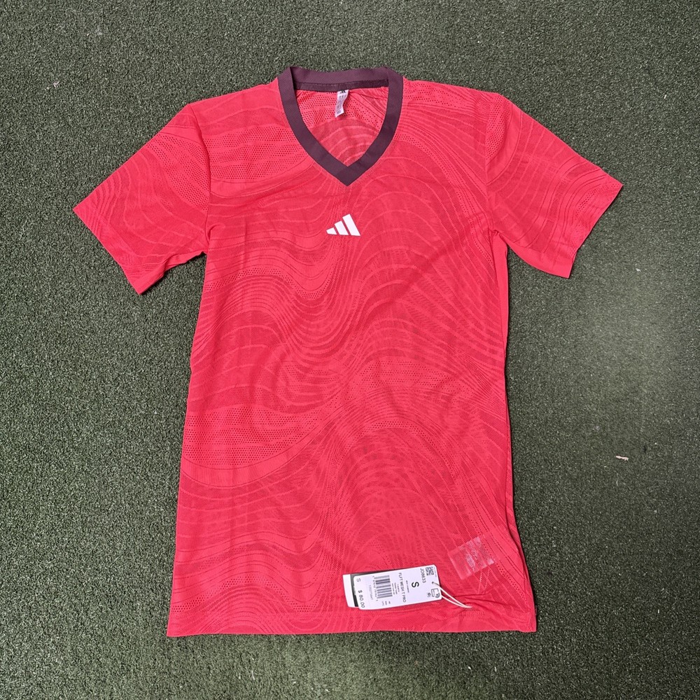 Adidas ClimaCool FLFT Mesh Tennis Tee Shirt Pro Mens Small Semi Lucid Red JD8633