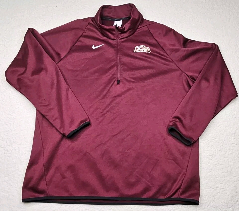Nike Dri-Fit Quarter-Zip Pullover Red Long Sleeve Mens XXL Whitehall Zephyrs gallery