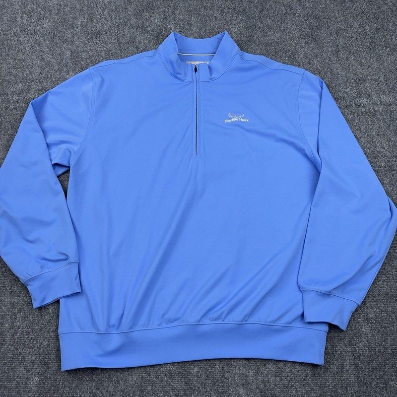 Donald Ross 1/4 Zip Pullover Shadow Hawk Golf Club Blue Performance Men's XL gallery