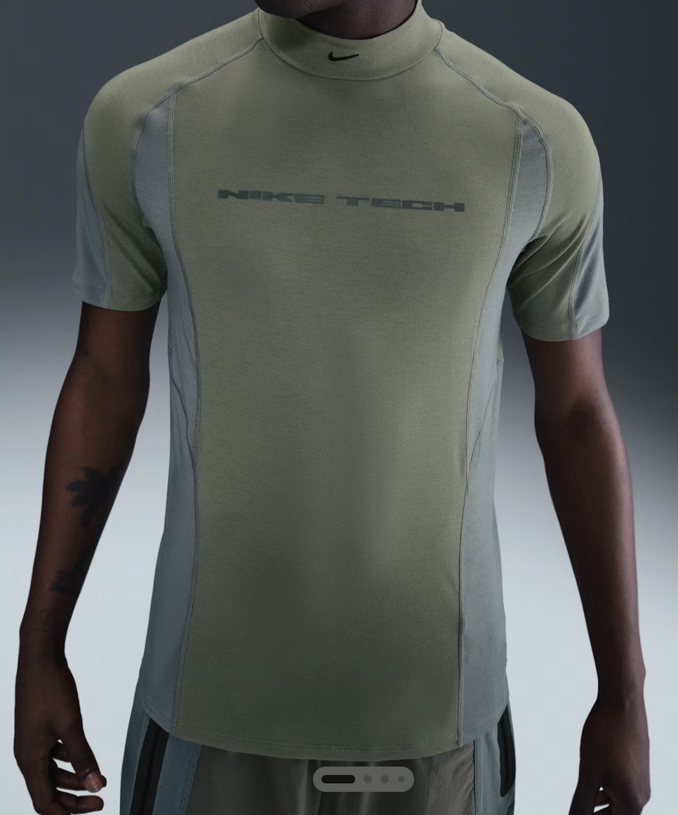 Nike Tech Dri-FIT Short-Sleeve Base Layer Light Army/Cool Grey Men’s Size XL gallery