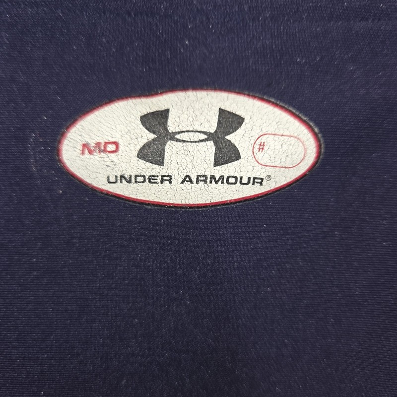 ​Under Armour Men's Medium Navy Mock Neck Compression Shirt Premium Nylon Blend gallery