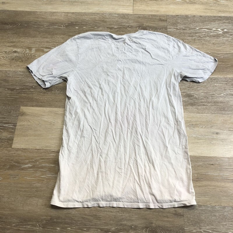 NIKE Graphic Logo Crew Neck Short Sleeve Gray Polka Dot T-Shirt Men's Size Small gallery