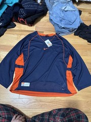 DEADSTOCK Vintage Nike center swoosh Lacrosse Blue Netted Two Tone Color Jersey