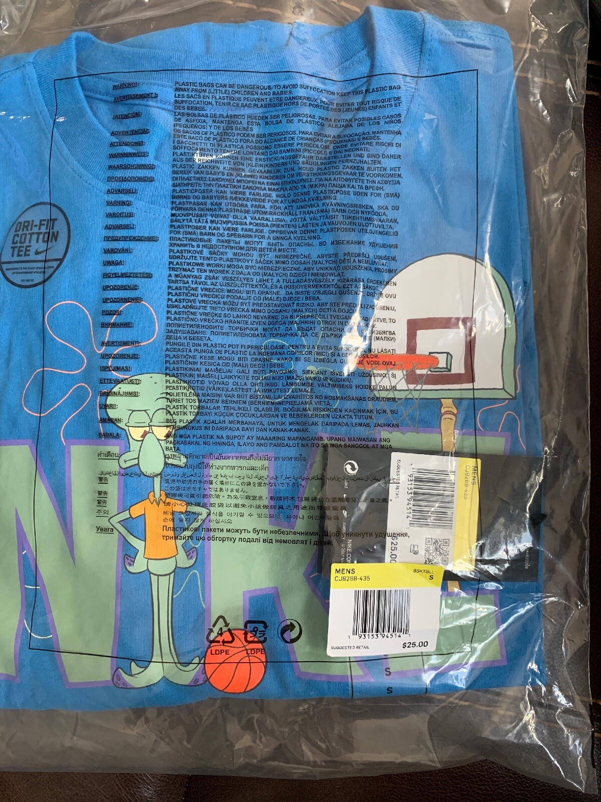 Nike Kyrie SpongeBob Squidward Tentacles Shirt Men’s SZ S SOLD OUT ONLINE New!! gallery